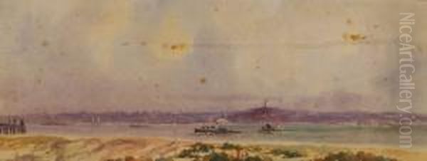 Isle Of Wight From Gosport Oil Painting by Martin Snape