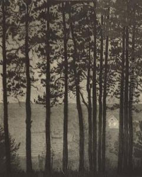 Fiskerens Hus Oil Painting by Harald Sohlberg