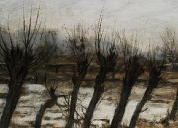 Winter Oil Painting by Leonid Romanovitch Sologub
