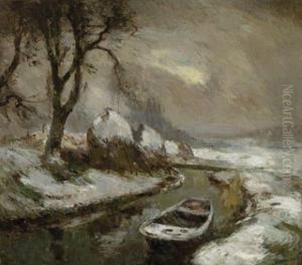 Hiver Oil Painting by Leo Spanoghe