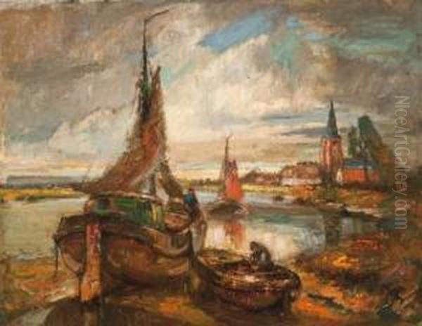Scheldezicht Oil Painting by Leo Spanoghe