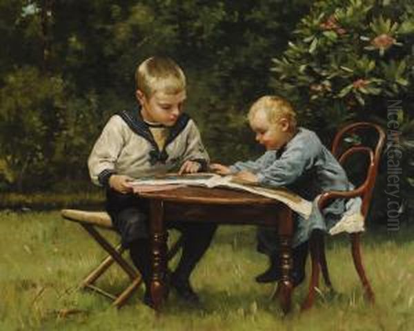 Bentie En Jantje Van Essen Oil Painting by Willem II Steelink