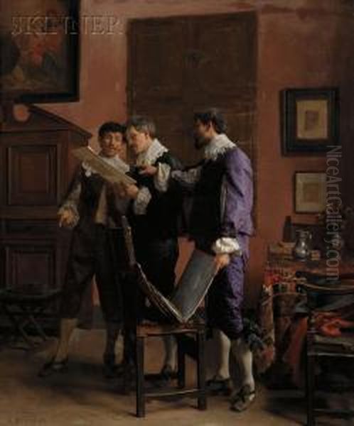 The Connoisseurs Oil Painting by Adolphe Charles Ed. Steinheil