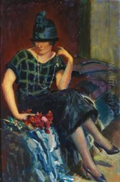 Wartende Oil Painting by Eduard Stella