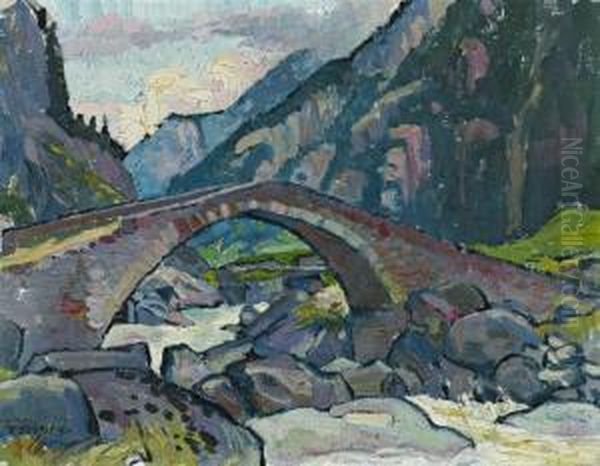 Brucke Uber Die Reuss Ii Oil Painting by Ernst Stiefel