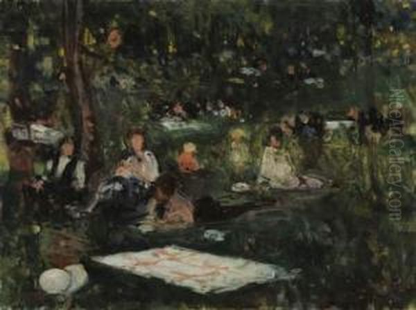 Dejeuner Sur L'herbe Oil Painting by Eustache Gregoire Stoenesco