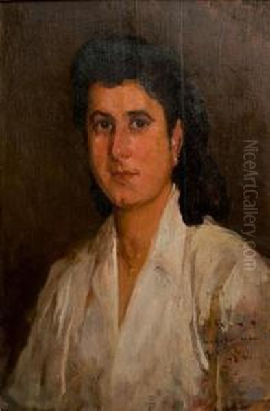 Portret De Femeie Oil Painting by Dumitrescu Stoica