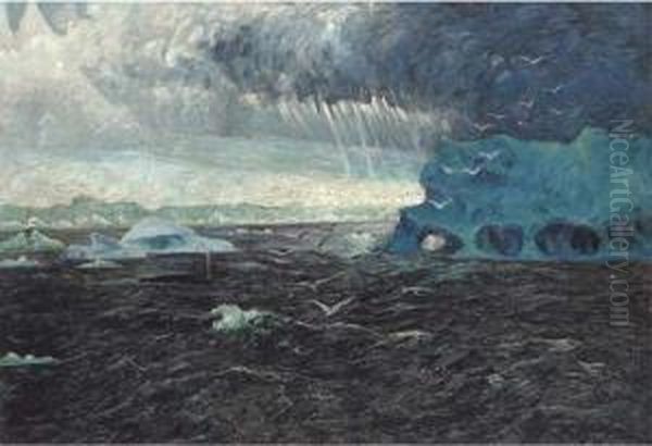 The Blue Berg, Antarctica Oil Painting by Frank Wilbert Stokes