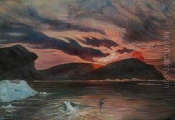 An Evening Effect, Greenland Oil Painting by Frank Wilbert Stokes