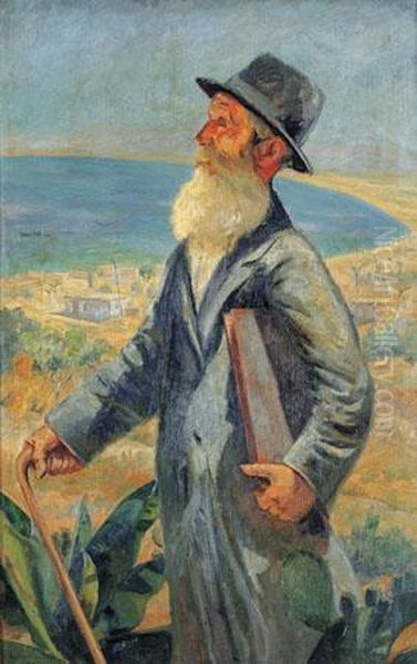 A View Over The Bay Of Haifa Oil Painting by Herman G. Struck
