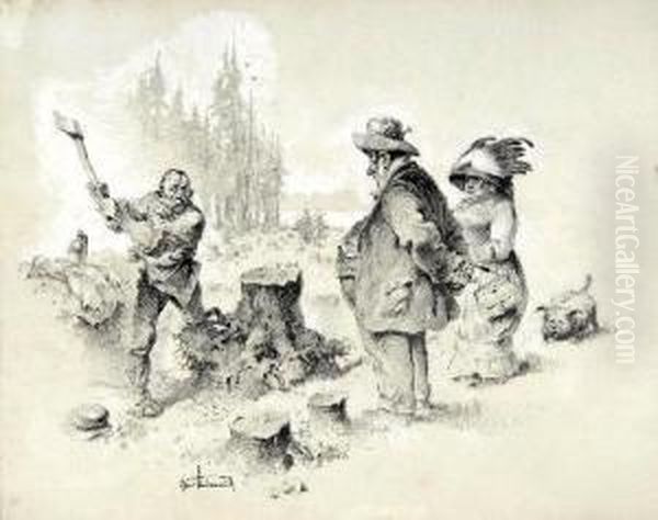Spaziergang Durch Den Wald Oil Painting by Hans Stubenrauch