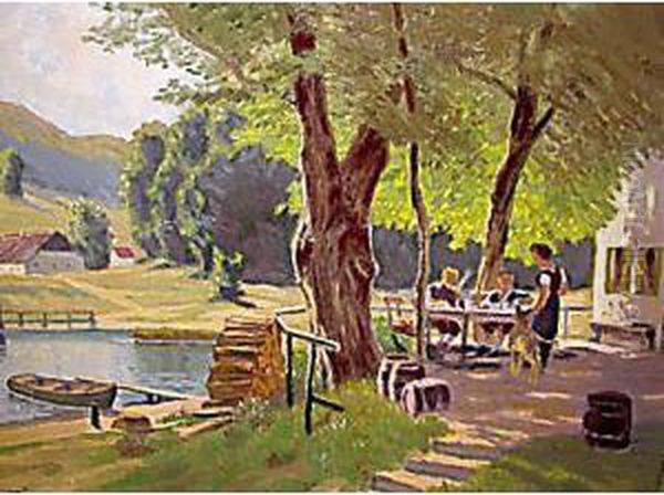 Pomeriggio In Riva Al Lago Oil Painting by Hanny Stuber