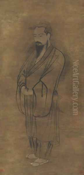 Taoist Deity Oil Painting by Anonymous Artist