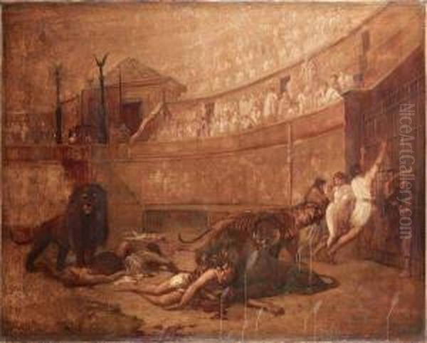 Les Arenes Sous Caligula Oil Painting by Gustave Surand