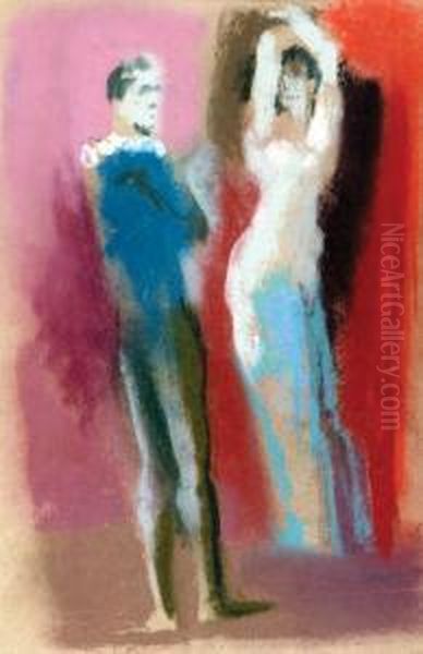 Divadelni Scena Oil Painting by Frantisek Susser