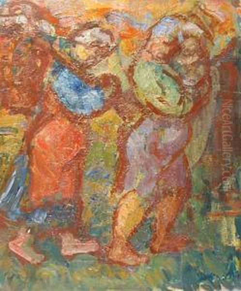 Powrot Z Pola Oil Painting by Janina Sussle-Muszkietowa