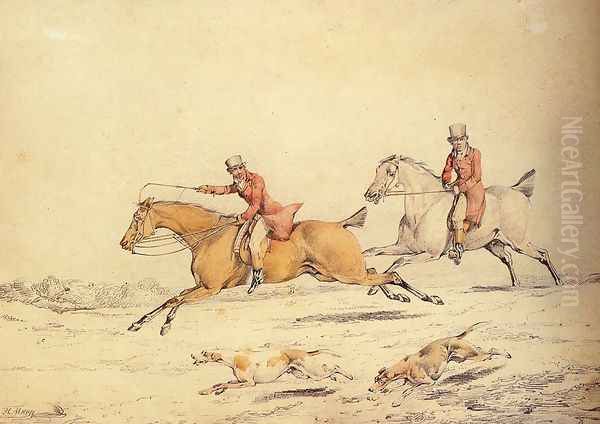 Hunting Scenes: Full Cry Oil Painting by Henry Thomas Alken