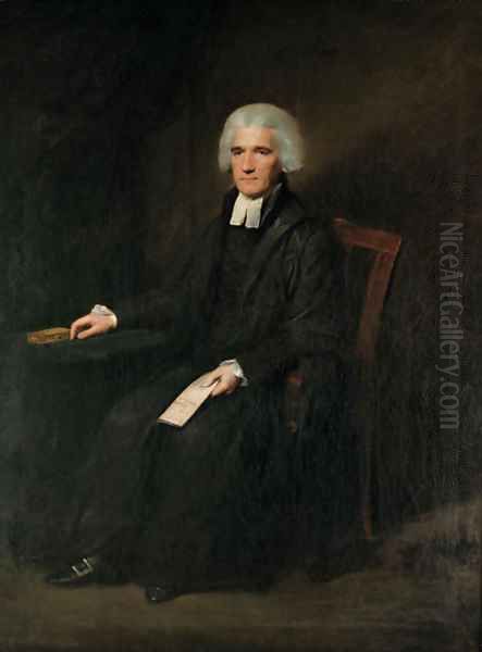 Portrait of John Grant of Kilgraston (d.1793), full-length, seated, in black gown with white bands, a letter in his left hand Oil Painting by Lemuel-Francis Abbott