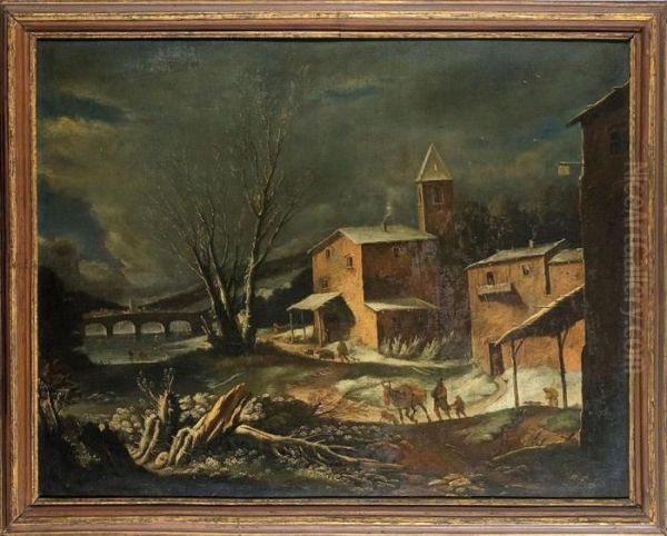 Paesaggio Invernale Oil Painting by Carlo Antonio Tavella