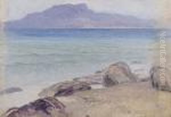 Scogliera A Chiavari Oil Painting by Aleardo Terzi