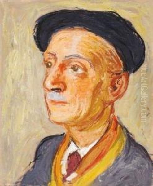 Portrait De Francois Mauriac Oil Painting by Pierre Thevenin