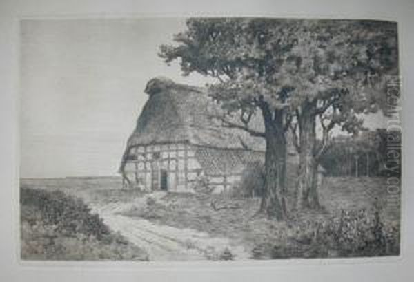 Wiejska Chalupa Oil Painting by Hermann Thiele
