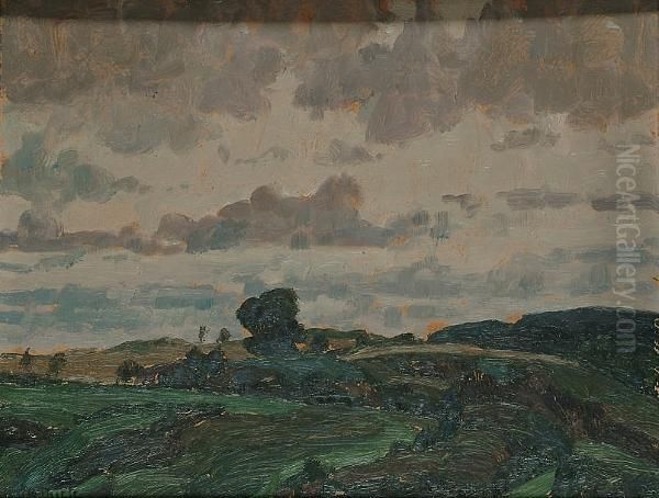 Country Landscape Oil Painting by Otto Thiele