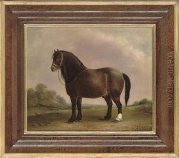 'bowler' In A Landscape Oil Painting by Juliet Hutchings Thompson