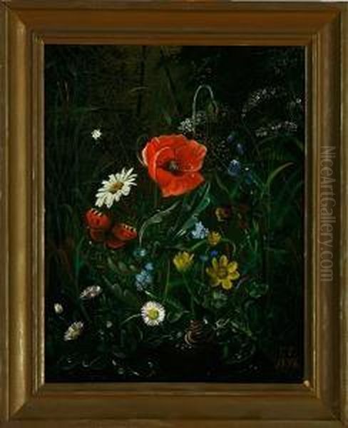 Wild Flowers Oil Painting by Camilla Thomsen