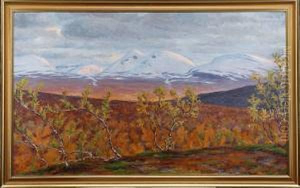 Hostglimt Oil Painting by Karl Tiren