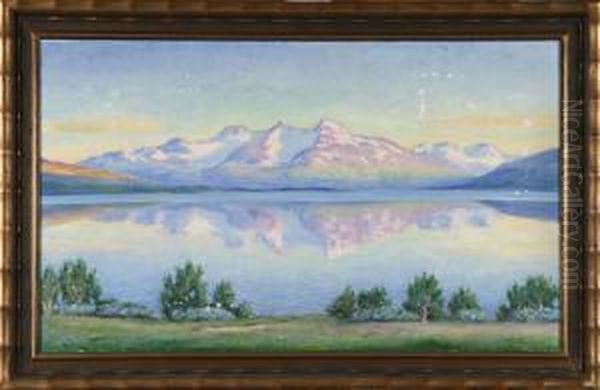 Norrlandskt Landskap Oil Painting by Karl Tiren