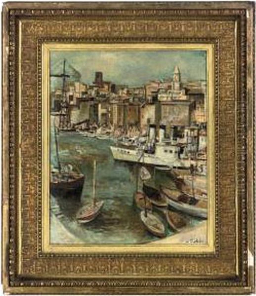 Port De Marseille Oil Painting by Victor Tischler