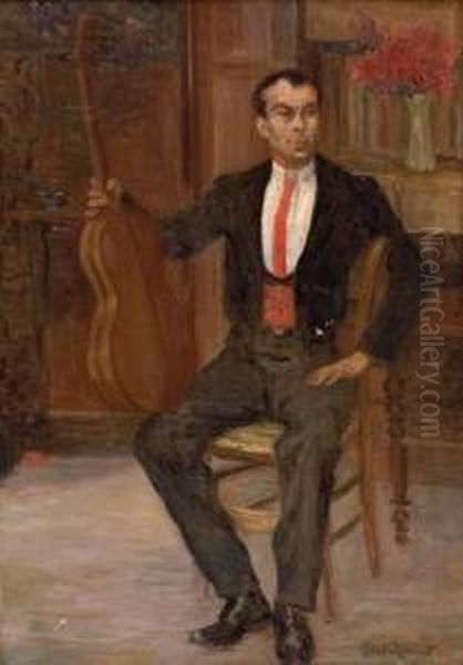 Spanischer Gitarrist Oil Painting by Evelio Torent