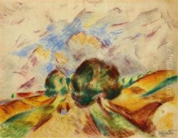 Landschaft Oil Painting by Jan Trampota
