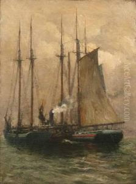 Gathering Of The Boats Oil Painting by George A. Traver