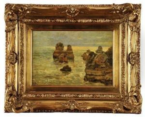 Costa Algarvia Oil Painting by Falcao Trigoso
