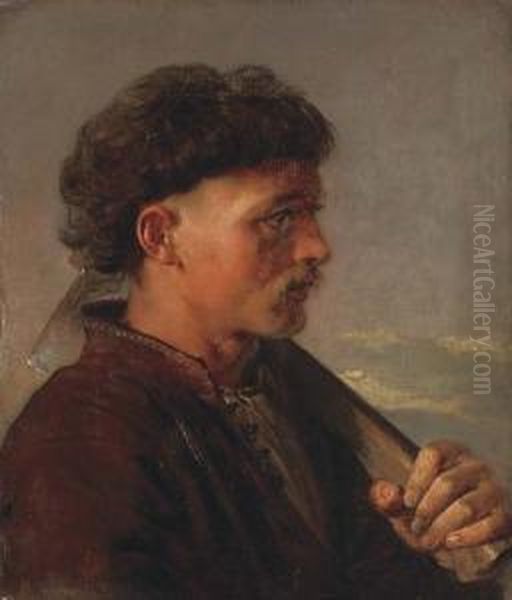 A Ukrainian Woodcutter Oil Painting by Vasily Andreevich Tropinin