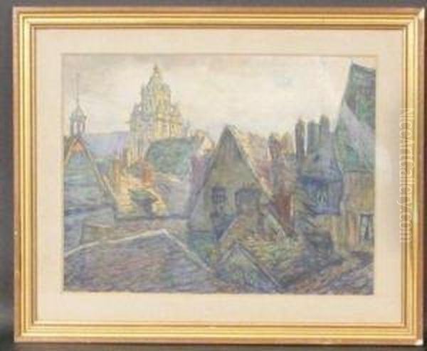 Les Vieux Toits De Gisors Oil Painting by Fernand Fortune Truffaut