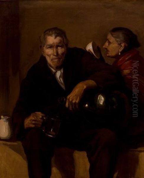 Leche De Viejos O El Catador Oil Painting by Salvador Tuset Tuset