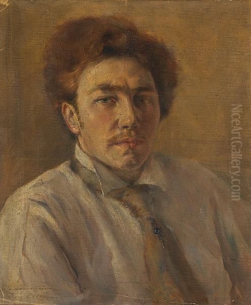 Portrait Of Ezra Pound Oil Painting by Eugene Paul Ullmann