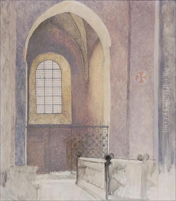 Sisakuvaturun Tuomiokirkosta. Oil Painting by Ragnar Ungern