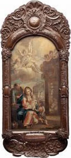 Die Hl. Familie Mit Dem Jesusknaben Oil Painting by Franz Richard Unterberger