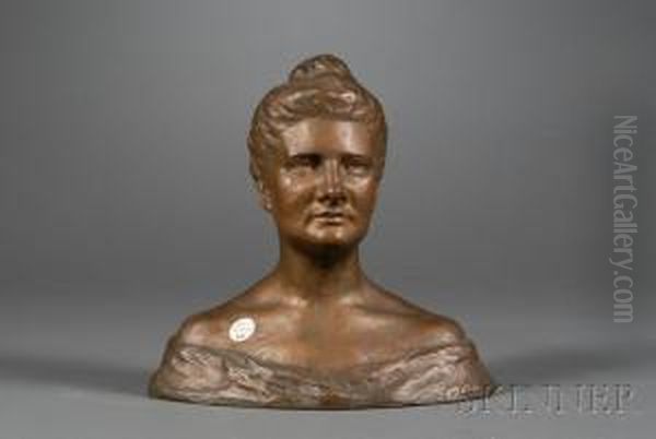 Bust Of A Woman Oil Painting by Leila Usher