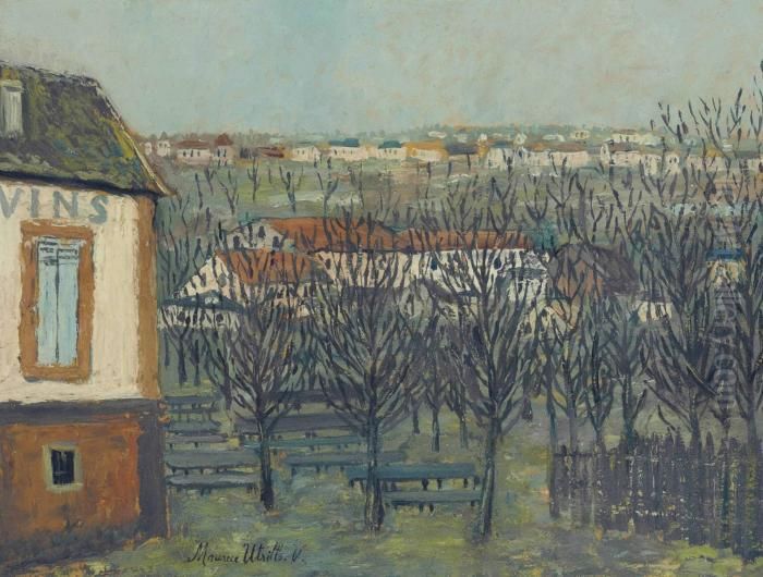 La Butte Pinson A Montmagny Oil Painting by Maurice Utrillo