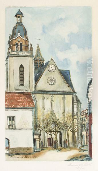 L'eglise De Limours Oil Painting by Maurice Utrillo