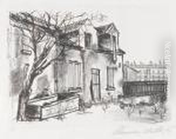 La Ferme Debray Oil Painting by Maurice Utrillo