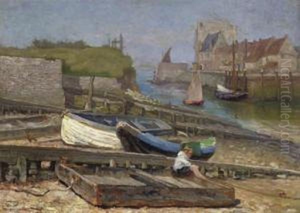 The Harbour Of Veere Oil Painting by Willem F.A.I. Vaarzon Morel