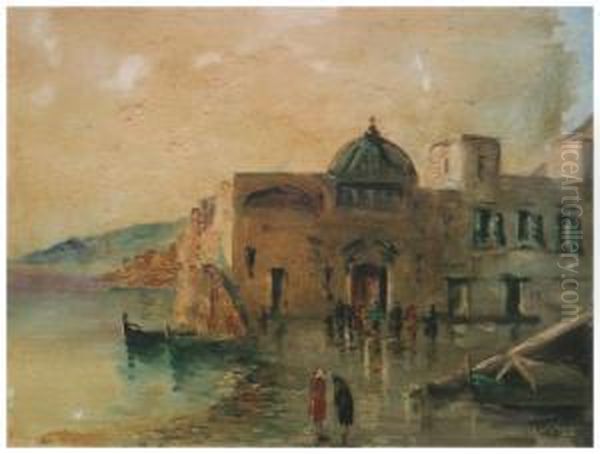 Marina Oil Painting by Valentine Synave N. Val