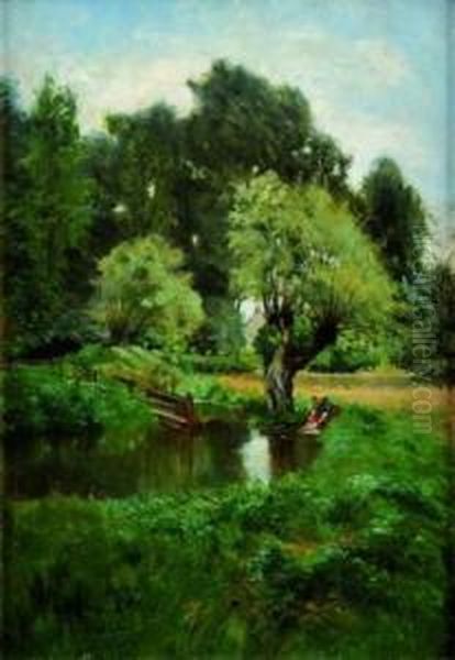 Chiens Et Sanglier Dans La Neige Oil Painting by Rene Valette