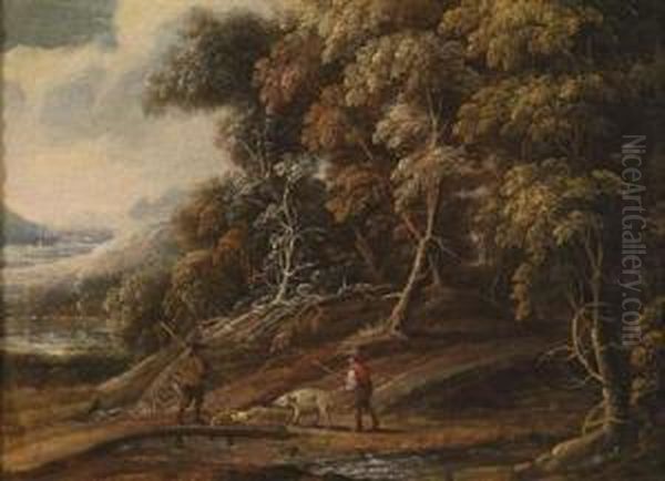 Encounter At The Edge Of A Forest Oil Painting by Denys Van Alsloot